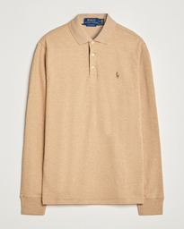  Luxury Pima Cotton Long Sleeve Polo Camel Heather