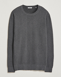  Vagn Bubble Knit Cotton Crew Neck Dark Grey Melange