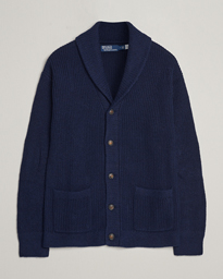  Cotton/Linen Shawl Collar Cardigan Bright Navy