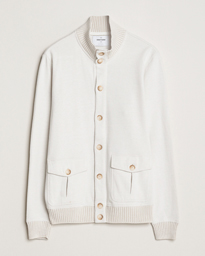  Cotton Pocket Bomber Jacket Cream