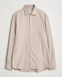  Slimline Flannel Houndstooth Shirt Light Brown