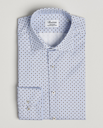  Fitted Body Printed Cut Away Shirt Blue