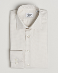  Fitted Body Small Houndstooth Shirt Beige