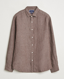  Pure Linen Slim Fit Shirt Mocha