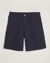  Walter Single Knee Cotton/Linen Short Dark Navy