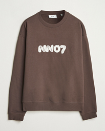  David Rope Logo Crew Neck Sweatshirt Coffee