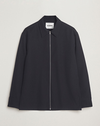  Wool Zip Overshirt Navy