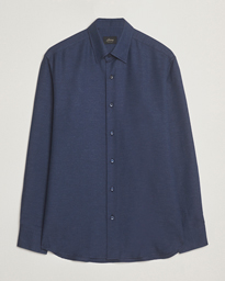 Brioni Cotton/Cashmere Flannel Shirt Navy