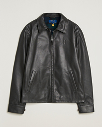  Maxwell Windbreaker Leather Jacket Polo Black