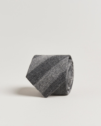 Dual Stripe Wool Tie Grey