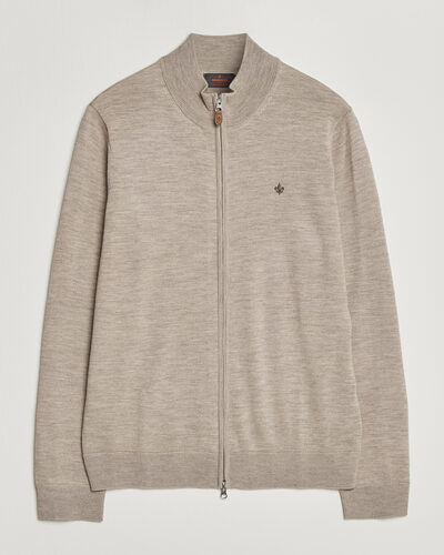 Morris Merino Full Zip Cardigan Khaki