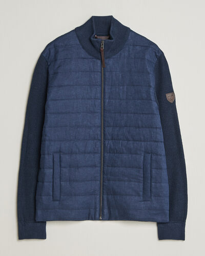 Polo Ralph Lauren Linen Full Zip Sweater Navy