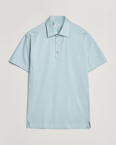 Kiton Short Sleeve Jersey Polo Sky Blue