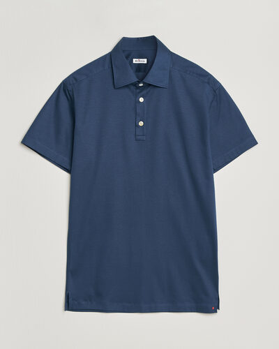 Kiton Short Sleeve Jersey Polo Dark Blue