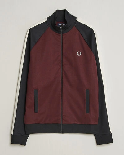 Fred Perry Contrast Sleeve Track Jacket Oxblood