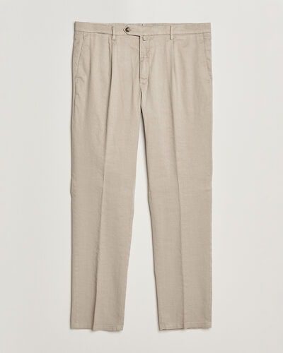 Briglia 1949 Pleated Linen Trousers Beige