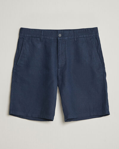 NN07 Aden Linen Shorts Navy Blue