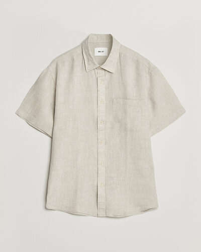 NN07 Deon Linen Short Sleeve Shirt Oat