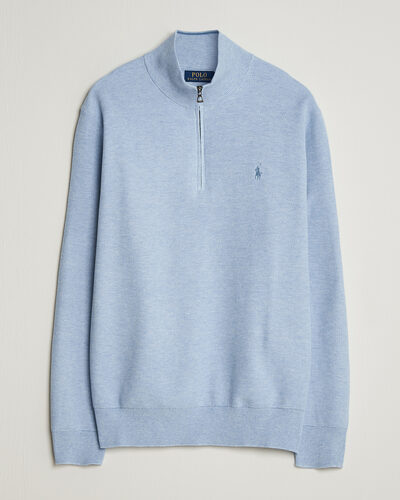 Polo Ralph Lauren Textured Half-Zip Blue Hyacinth Heather
