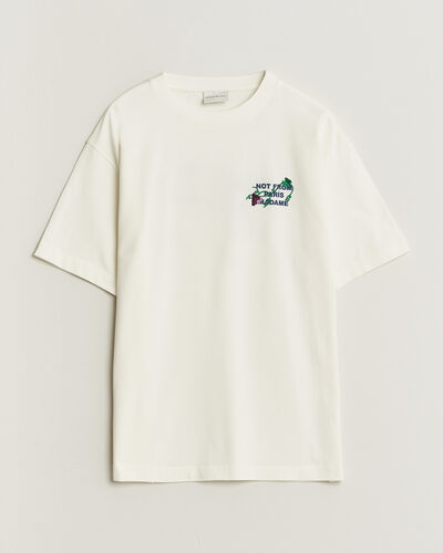 Drôle de Monsieur Vine Embroidered Slogan T-Shirt Off White