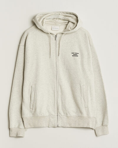 Drôle de Monsieur Slogan Full Zip Hoodie Grey