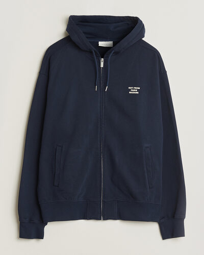 Drôle de Monsieur Slogan Full Zip Hoodie Navy