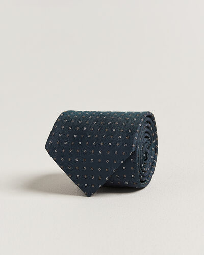 Canali Jacquard Silk Tie Dark Green