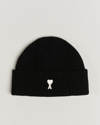 AMI Contrasted Heart Logo Beanie Black