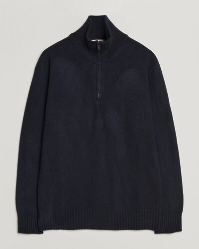 Altea Wool/Cashmere Half Zip Navy