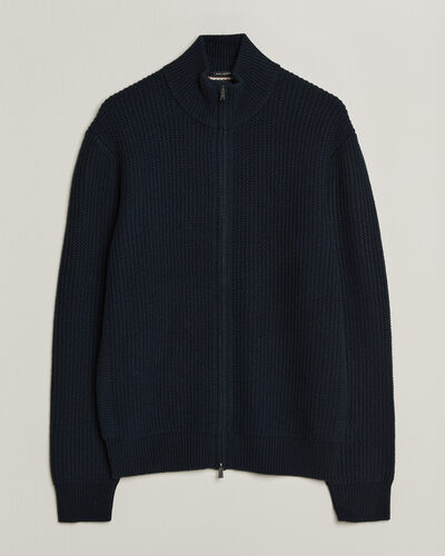 BOSS BLACK Fiocco Wool/Cashmere Full Zip Dark Blue