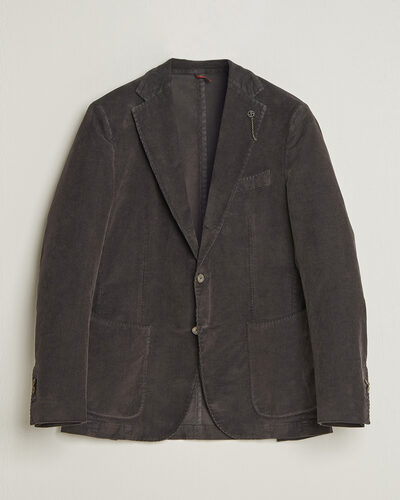 Santaniello Corduroy Patch Pocket Blazer Dark Grey
