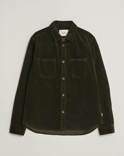 Les Deux Corduroy Overshirt Rosin Green
