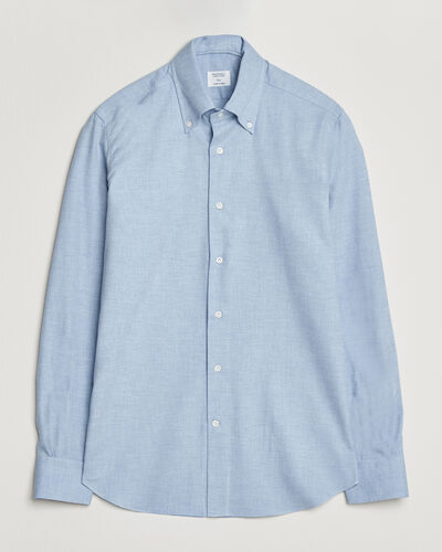 Mazzarelli Soft Flannel Button Down Shirt Light Blue