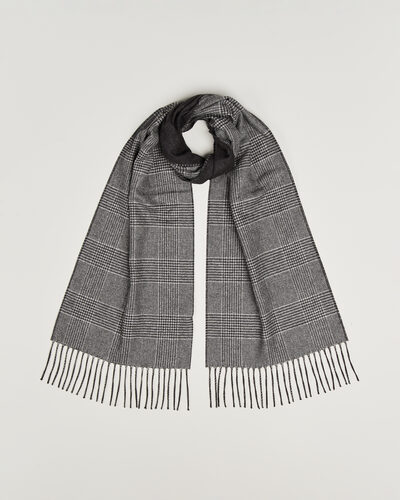 Piacenza Cashmere Cashmere/Silk Glencheck Scarf Grey Melange