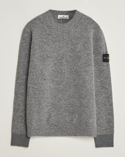 Stone Island Baby Alpaca Blend Contrast Crew Grey Melange