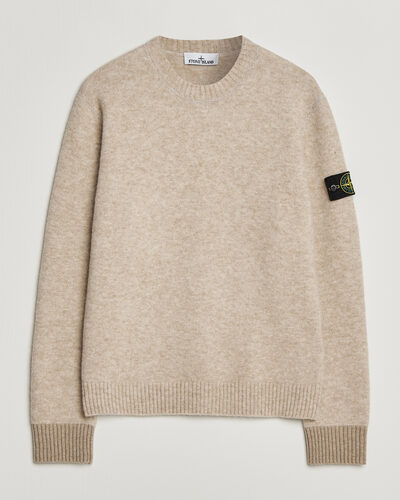 Stone Island Baby Alpaca Blend Contrast Crew Beige Melange