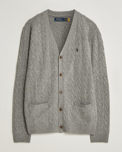 Polo Ralph Lauren Wool/Cashmere Cable Cardigan Fawn Grey Heather