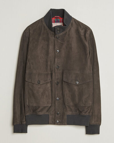 Baracuta Suede Blouson Jacket December Sky