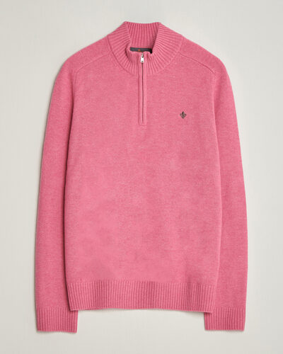 Morris Hertford Lambswool Half Zip Cerise