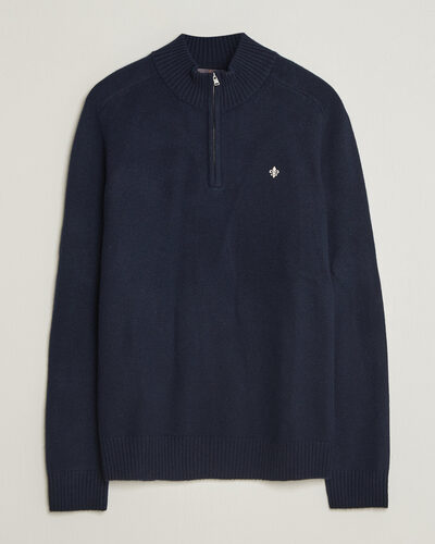 Morris Hertford Lambswool Half Zip Navy