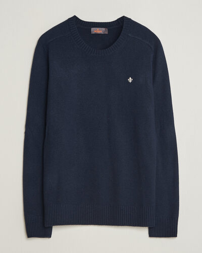 Morris Hertford Lambswool Crew Neck Navy