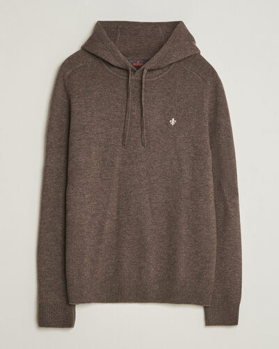 Morris Hertford Lambswool Hoodie Brown