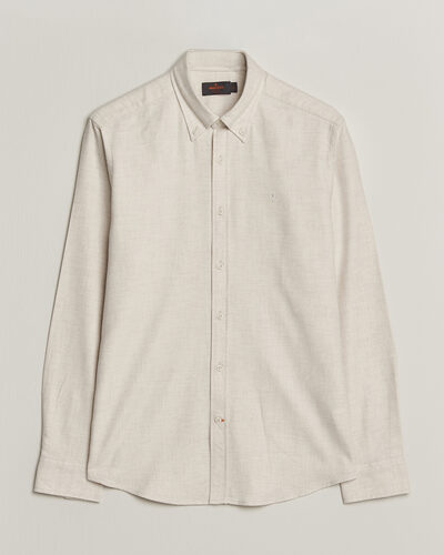 Morris Flannel Herringbone Shirt Off White