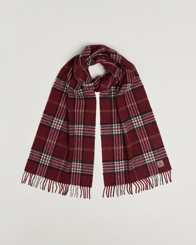 Amanda Christensen Wool Check Scarf Bordeaux