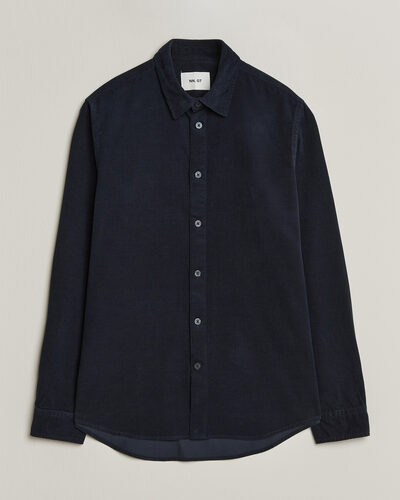 NN07 Asher Baby Cord Shirt Navy Blue