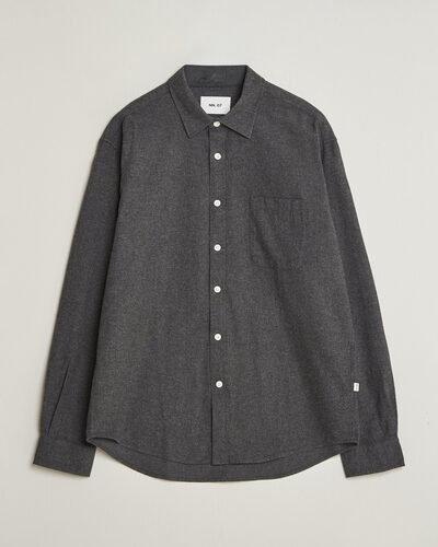 NN07 Dino Brushed Flannel Shirt Dark Grey