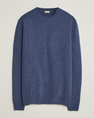 Stenströms Brushed Merino Crew Neck Blue