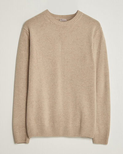 Stenströms Brushed Merino Crew Neck Beige