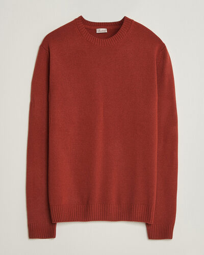 Stenströms Brushed Merino Crew Neck Burnt Orange