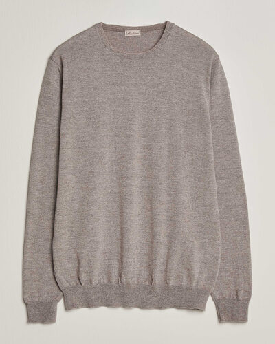 Stenströms Merino Patch Crew Neck Beige